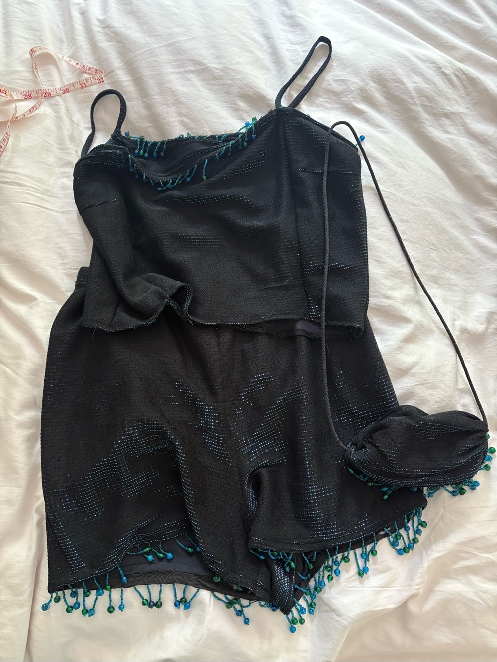 3 piece vintage set - shorts, top, purse